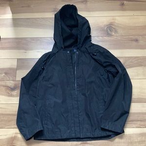 Gap black hooded raincoat size L